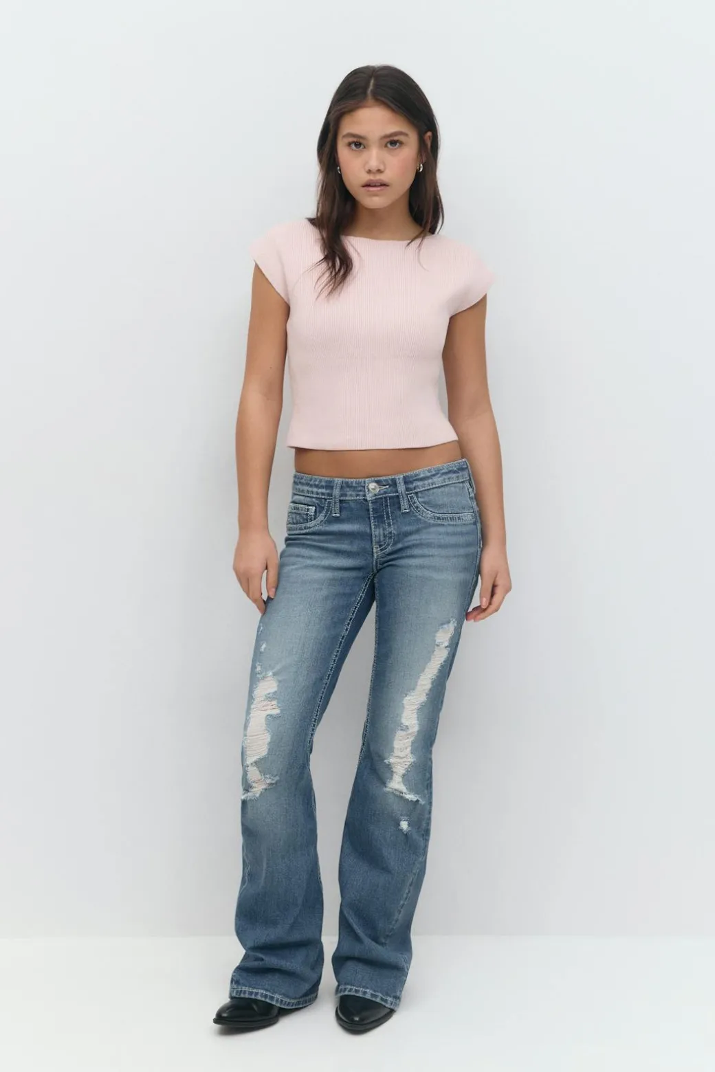 Y knitted rib top