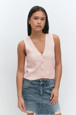Y knitted vest