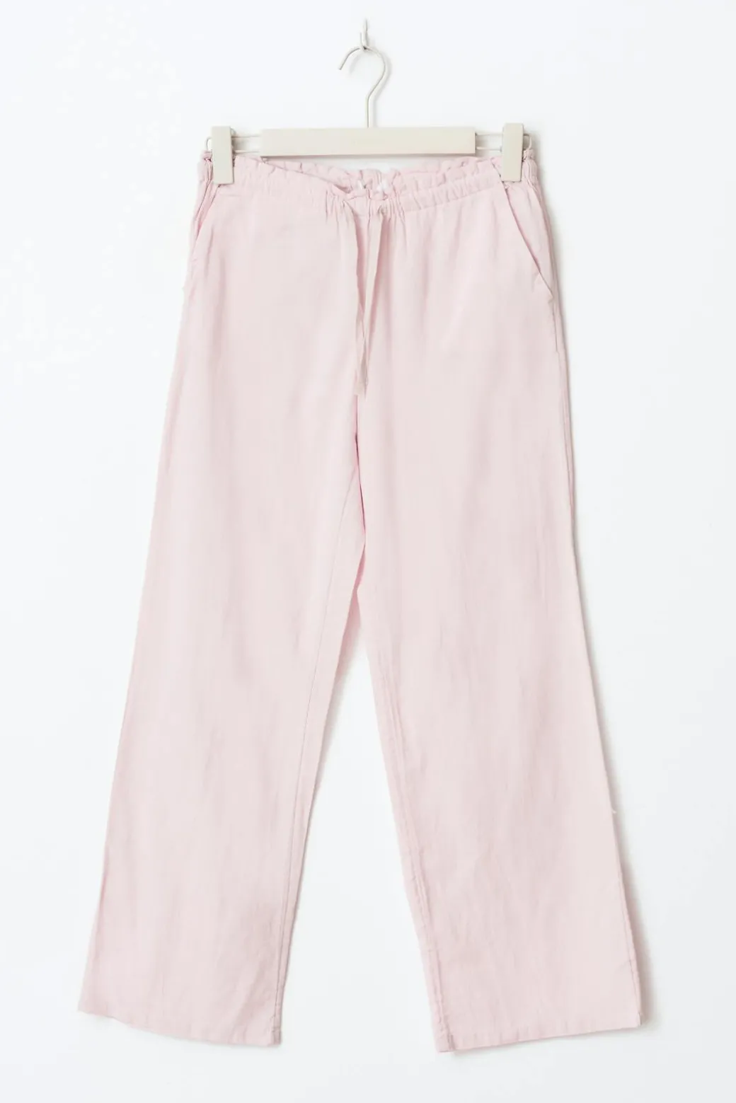 Y low linen blend trousers