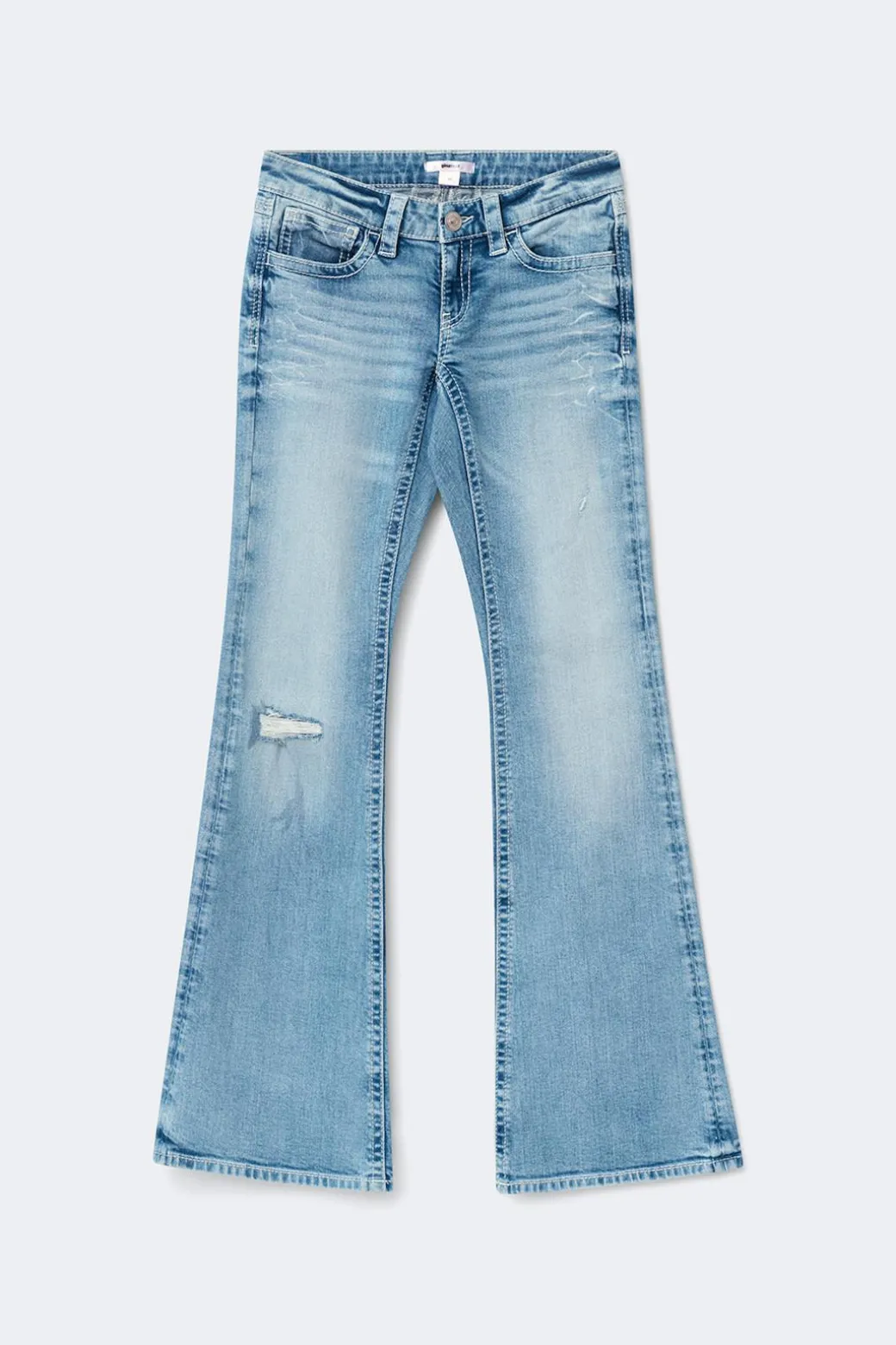 Y one knee destroy jeans tall