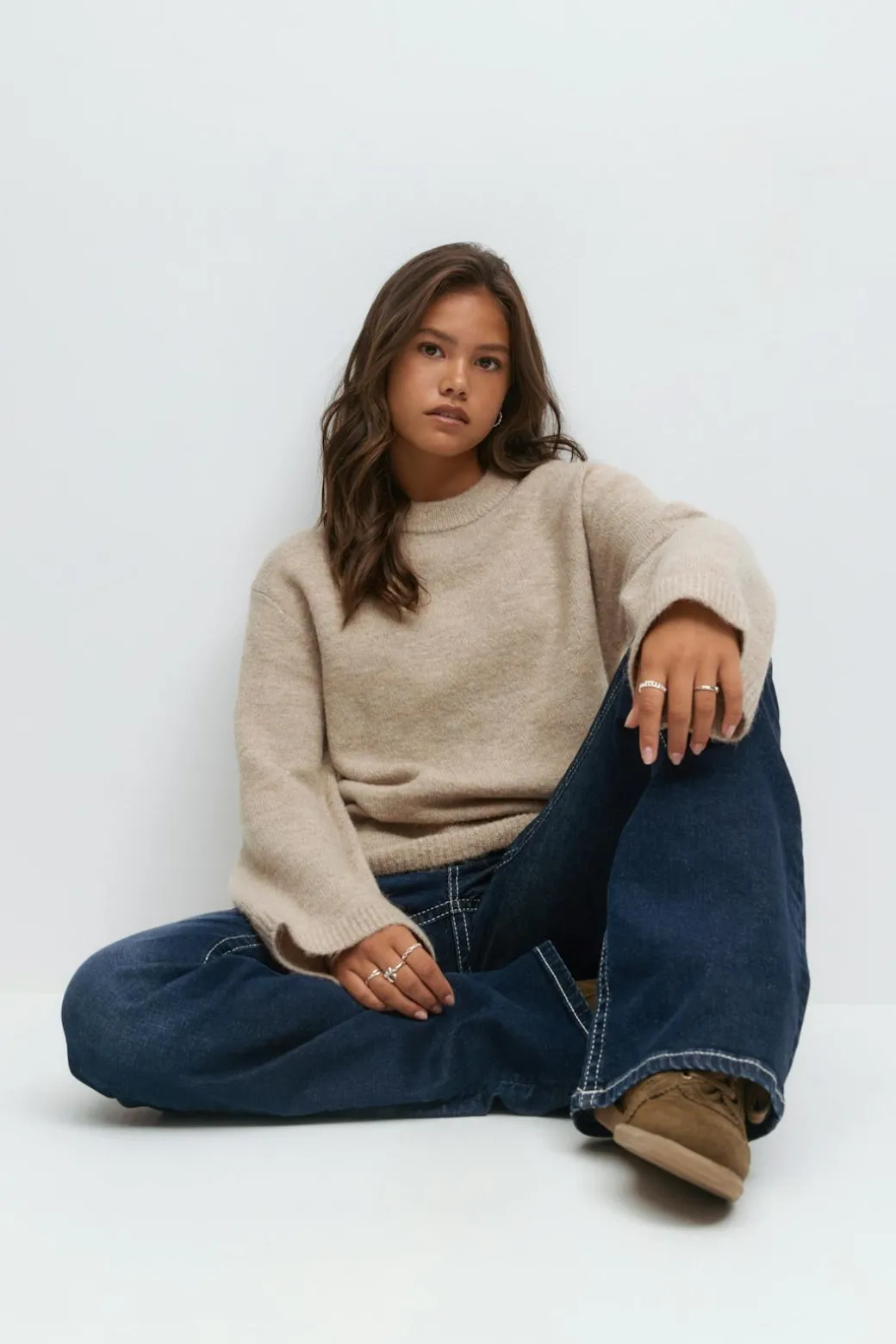 Y oversized knitted sweater