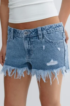 Y ripped g-low denim shorts