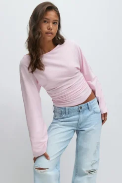 Y ruched long sleeve top