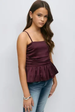 Y ruched satin top