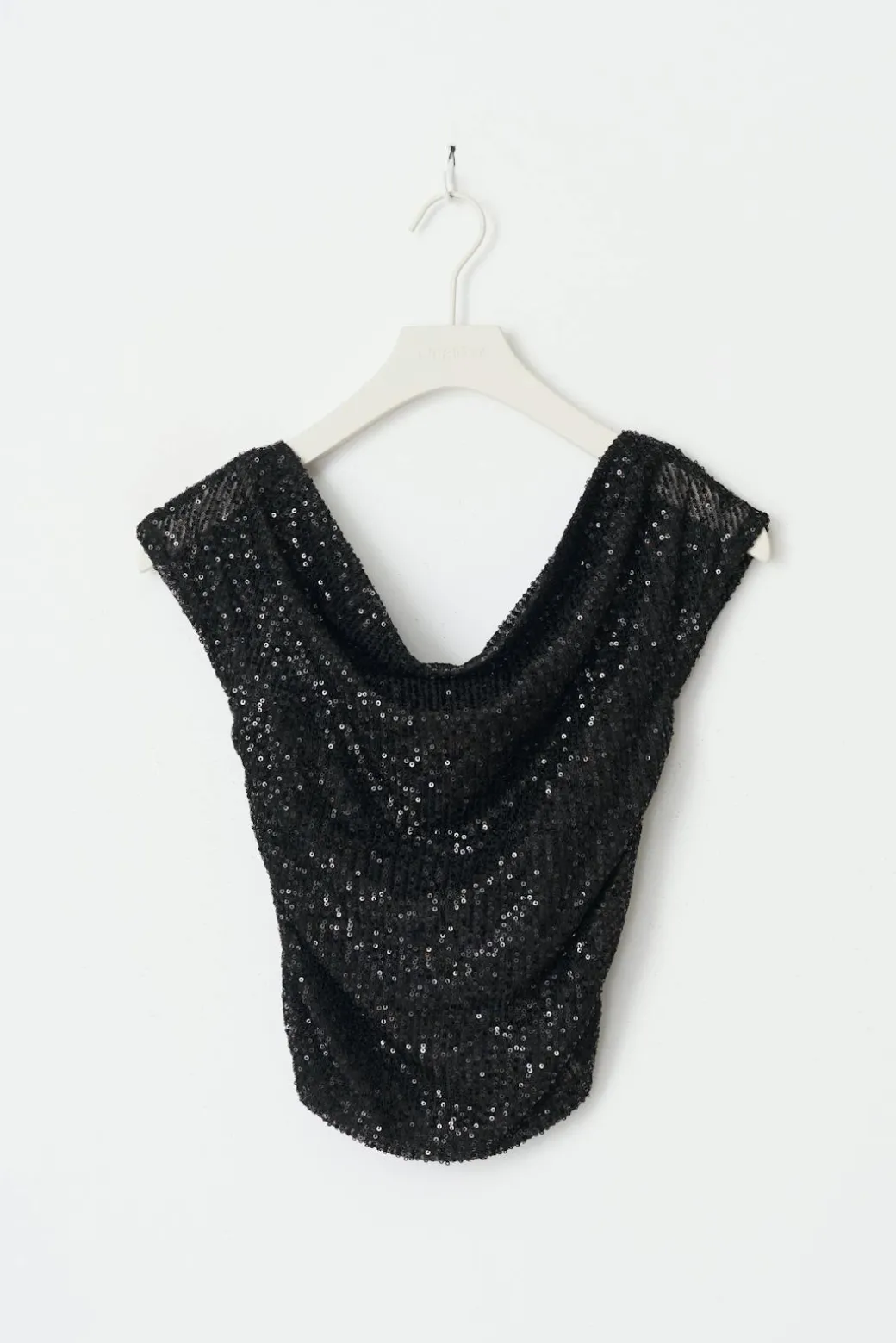 Y sequin off shoulder top