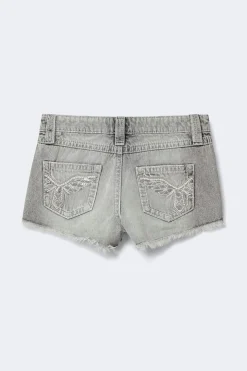 Y sparkle low denim shorts