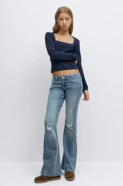 Y sparkle low flare jeans