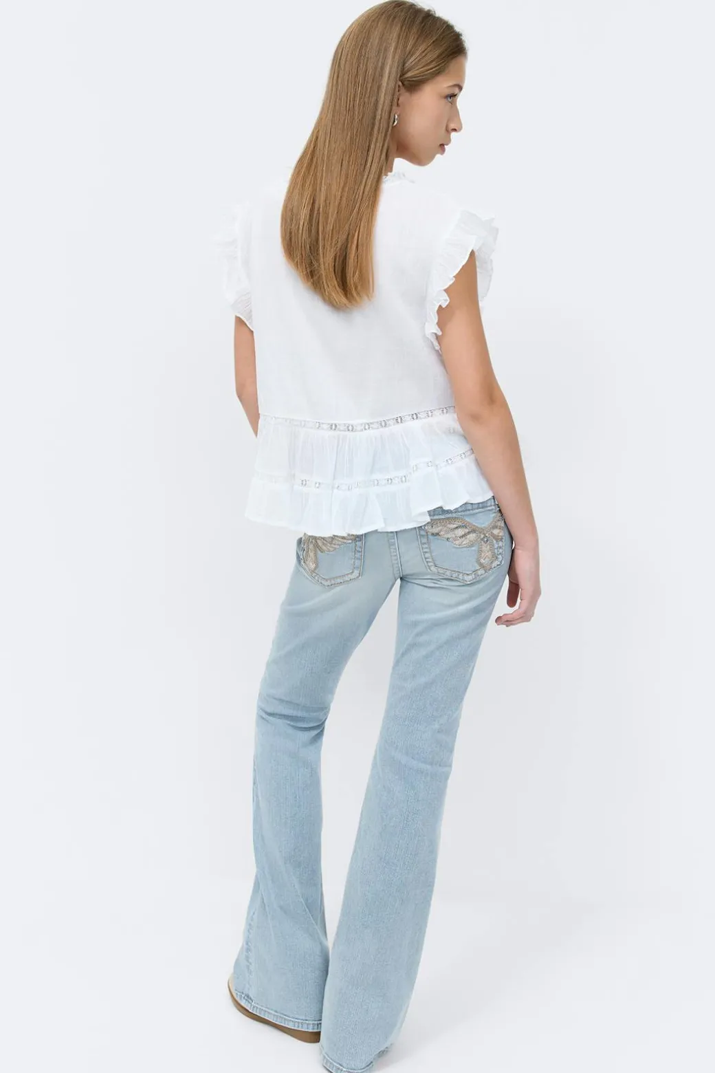 Y sparkle low flare jeans
