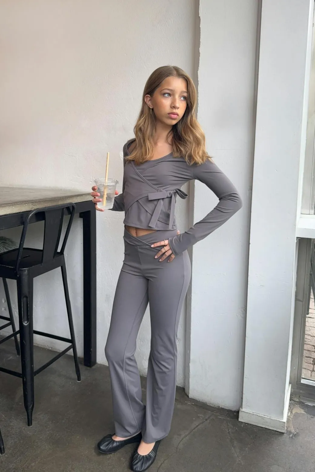 Y sporty wrap top