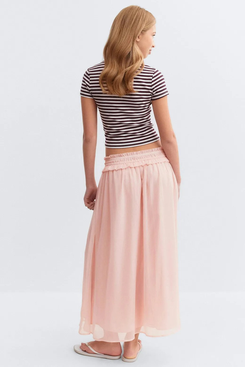 Y tassel chiffon skirt