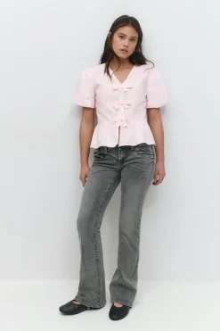 Y tie peplum top